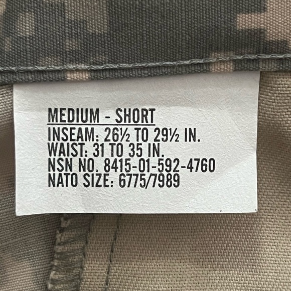 Army Camouflage Defender M Military Pants Men’s Size Medium Short-NWT - Picture 4 of 7